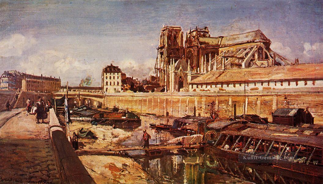 Notre Dame de Paris gesehen von der Pont de LArcheveche Johan Barthold Jongkind Ölgemälde